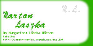 marton laszka business card