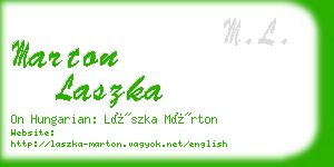 marton laszka business card